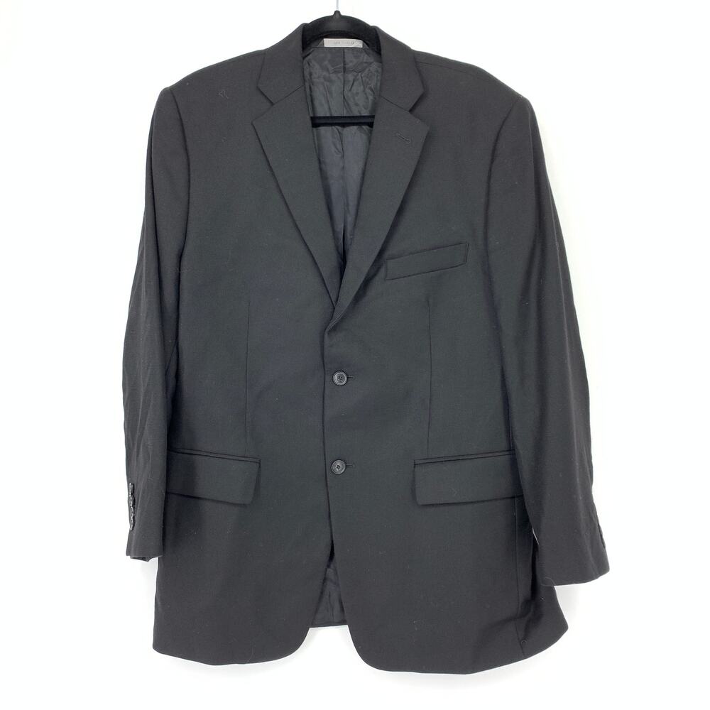 John W. Nordstrom Loro Piana Men's Sz 43R Black Two Button Blazer Super 120's